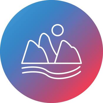 Dune Line Gradient Circle Background Icon vector