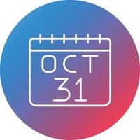 October 31st Line Gradient Circle Background Icon vector