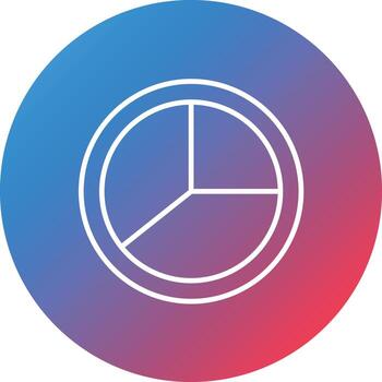 Half Pie Chart Line Gradient Circle Background Icon vector