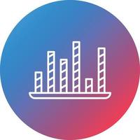 Striped Bars Line Gradient Circle Background Icon vector