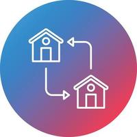 House Exchange Line Gradient Circle Background Icon vector