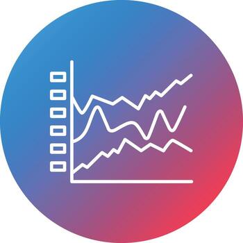 Stacked Graph Line Gradient Circle Background Icon vector