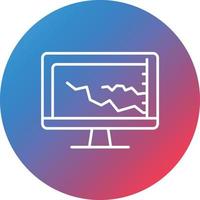 Rising Line Graph Line Gradient Circle Background Icon vector