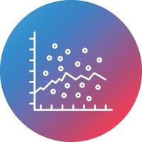 Scatter Graph Line Gradient Circle Background Icon vector