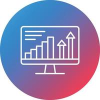 Website Statistics Line Gradient Circle Background Icon vector