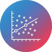 Scatter Plot Line Gradient Circle Background Icon vector