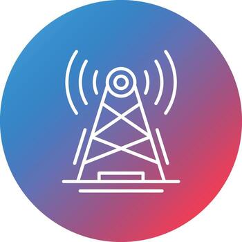 Broadcast Line Gradient Circle Background Icon vector