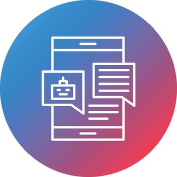 Auto Reply Line Gradient Circle Background Icon vector