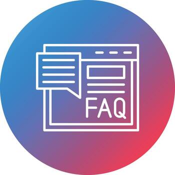 FAQ Line Gradient Circle Background Icon vector