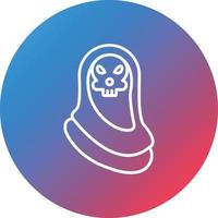Grim Reaper Line Gradient Circle Background Icon vector