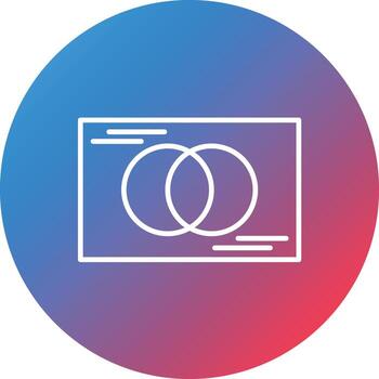 Venn Diagram Line Gradient Circle Background Icon vector