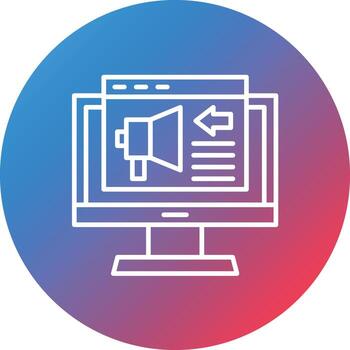 Megaphone Line Gradient Circle Background Icon vector