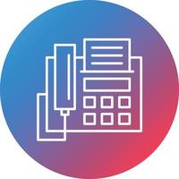 Fax Line Gradient Circle Background Icon vector