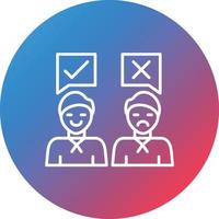 Disagree Line Gradient Circle Background Icon vector