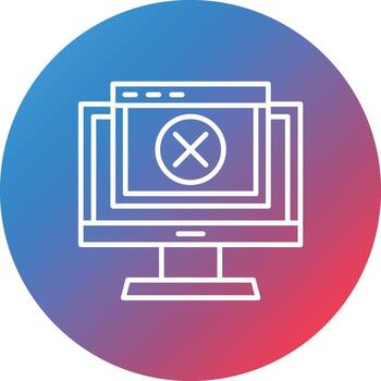 Error Line Gradient Circle Background Icon vector