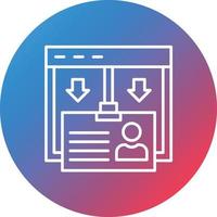 Id Card Line Gradient Circle Background Icon vector