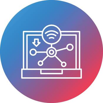 icono de fondo de círculo degradado de línea de red vector