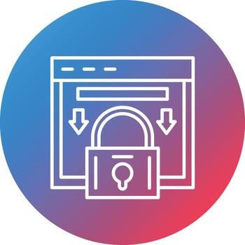 icono de fondo de círculo degradado de línea de candado vector