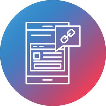 Link Line Gradient Circle Background Icon vector