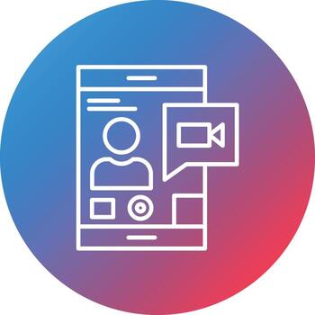 Video Call Line Gradient Circle Background Icon vector