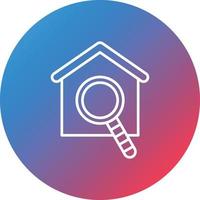 Search House Line Gradient Circle Background Icon vector