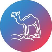 Camel Line Gradient Circle Background Icon vector