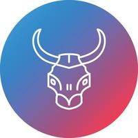 Bull Skull Line Gradient Circle Background Icon vector