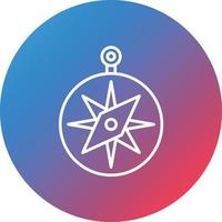Compass Line Gradient Circle Background Icon vector