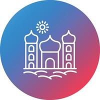 Desert Palace Line Gradient Circle Background Icon vector