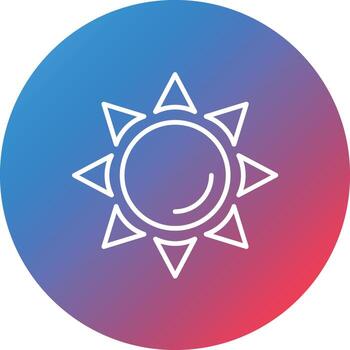 Sun Line Gradient Circle Background Icon vector