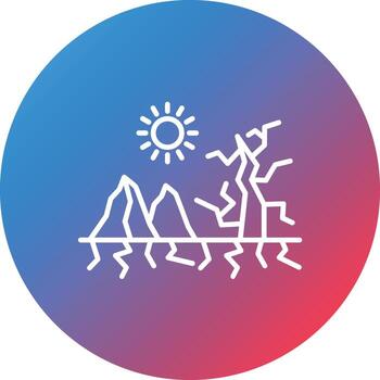 icono de fondo de círculo de gradiente de línea de árbol seco vector