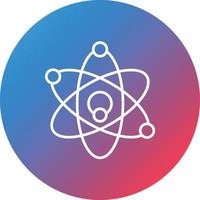 Atom Line Gradient Circle Background Icon vector