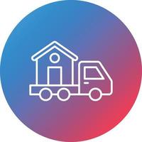 House Relocation Line Gradient Circle Background Icon vector