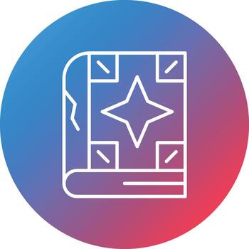 Spell Book Line Gradient Circle Background Icon vector