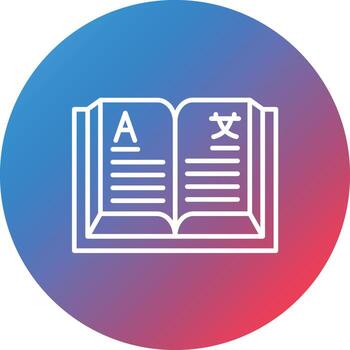 Language Learning Line Gradient Circle Background Icon vector