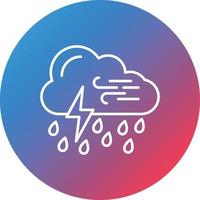 Heavy Rain Line Gradient Circle Background Icon vector