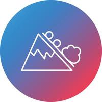 Snow Avalanche Line Gradient Circle Background Icon vector
