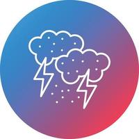 Thunderstorm Line Gradient Circle Background Icon vector