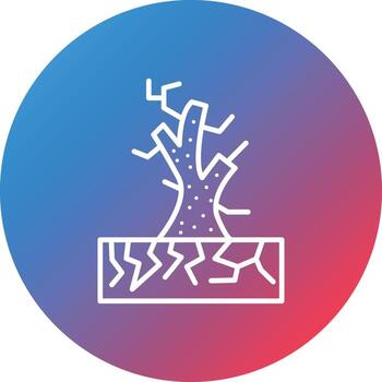 icono de fondo de círculo degradado de línea de desertificación vector