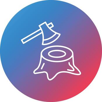 Deforestation Line Gradient Circle Background Icon vector