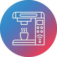 Smart Coffee Machine Line Gradient Circle Background Icon vector