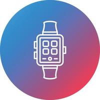 Smartwatch Line Gradient Circle Background Icon vector