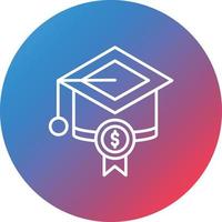 Scholarship Line Gradient Circle Background Icon vector