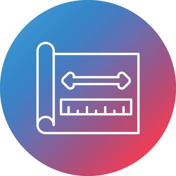 Design Plan Line Gradient Circle Background Icon vector