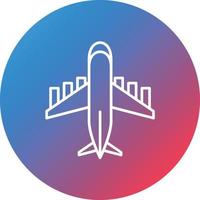 Airplane Line Gradient Circle Background Icon vector
