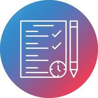 School Test Line Gradient Circle Background Icon vector