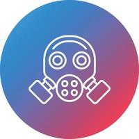 Gas Mask Line Gradient Circle Background Icon vector