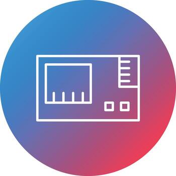 Camera Battery Line Gradient Circle Background Icon vector