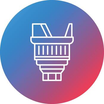Camera Lens Line Gradient Circle Background Icon vector