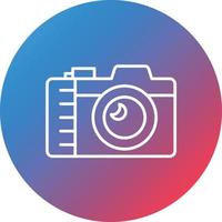 Compact Camera Line Gradient Circle Background Icon vector